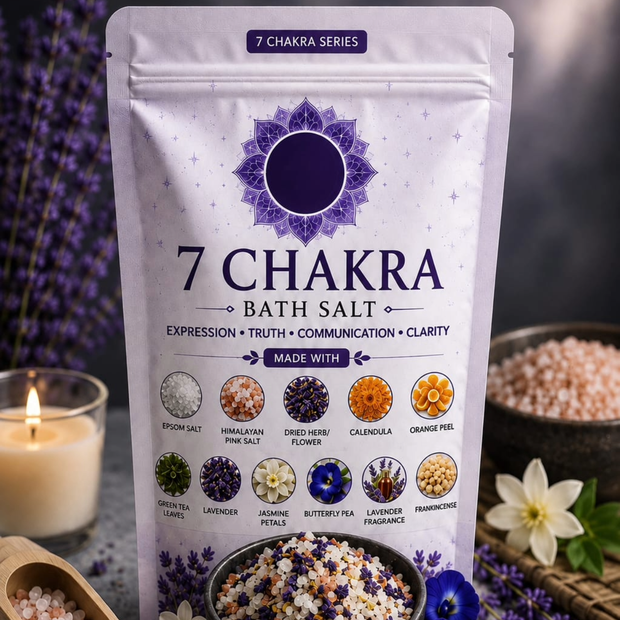 7-Chakra-bath-salt.png Spiritual Connection – 7 Chakra Bath Salt - Image 1