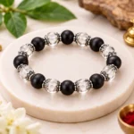 Karungali Crystal Sphatik Bracelet with Silver Capping